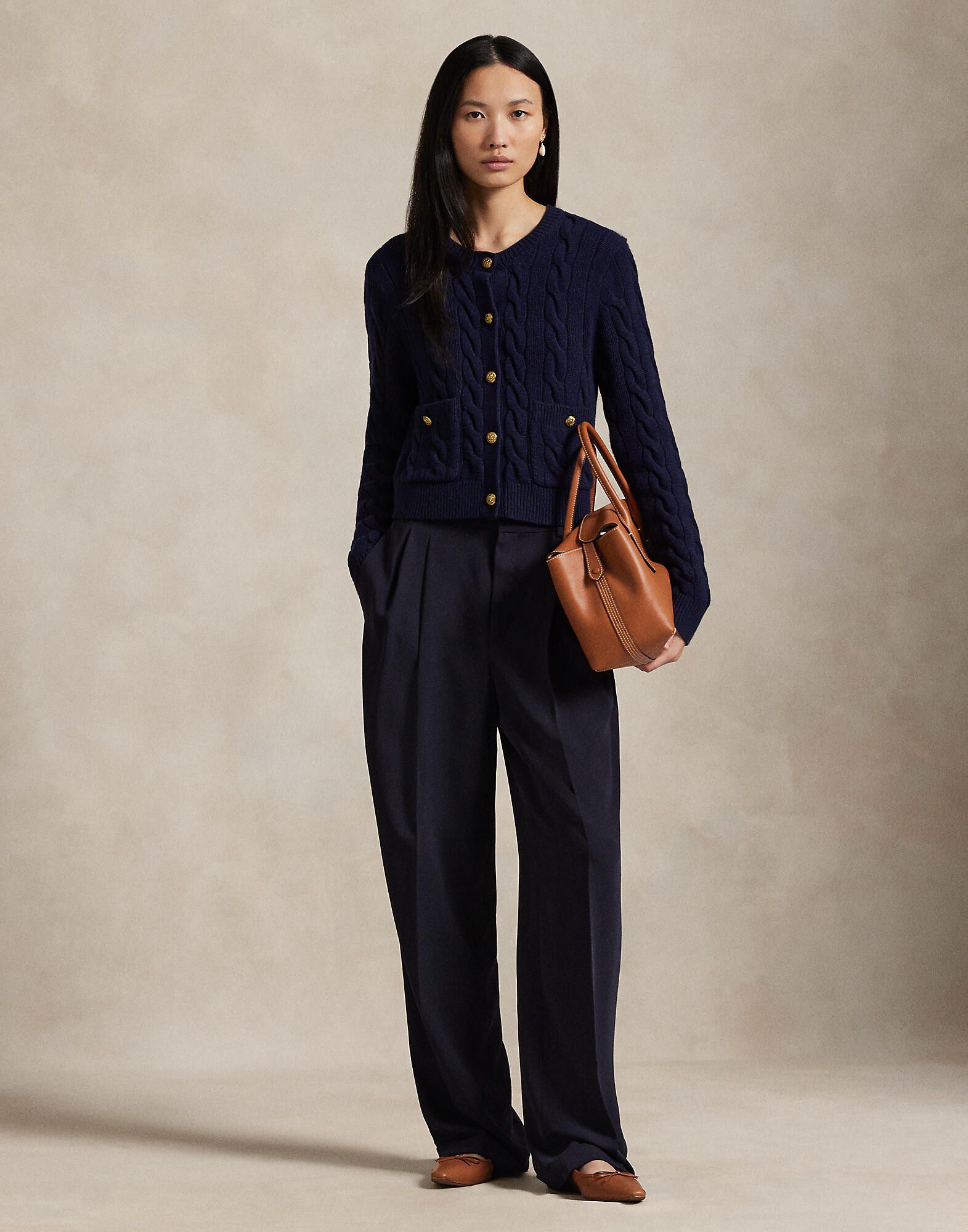 Cable Wool-Cashmere Cardigan