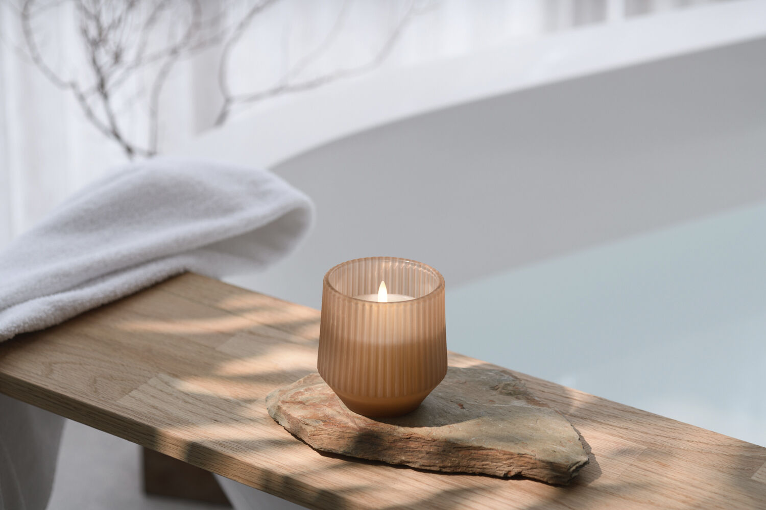 Scented wax glass candle, Uplift, Beige, 8,5x9,5 cm *