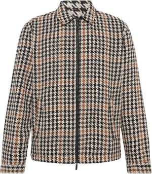 Houndtooth zip overshirt