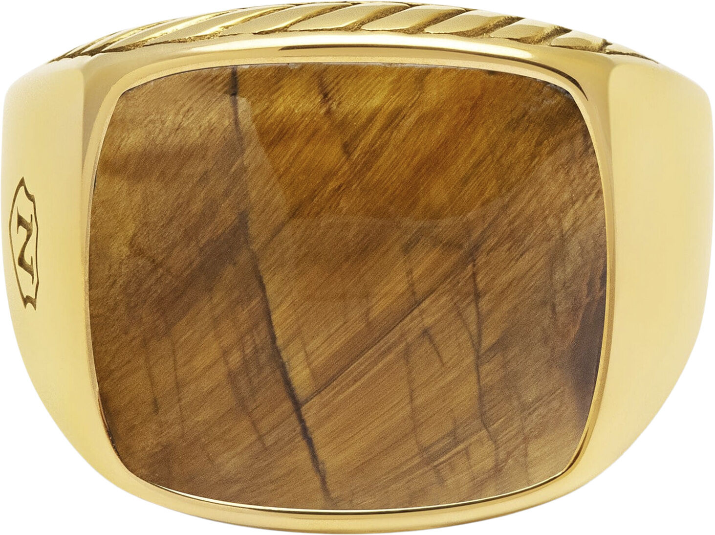 Gentlemen's Gold Signet Ring with Green Agate