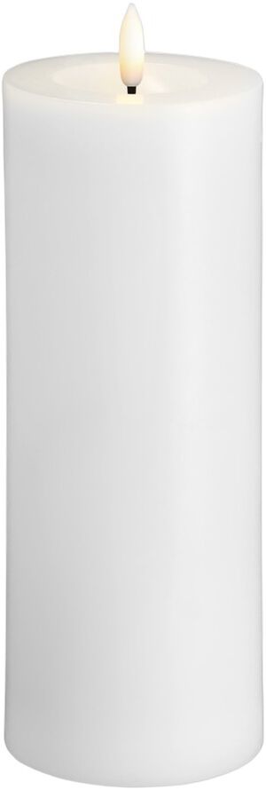 Moods & More - LED Pillar Candles, Silk, Melted, Classic whi