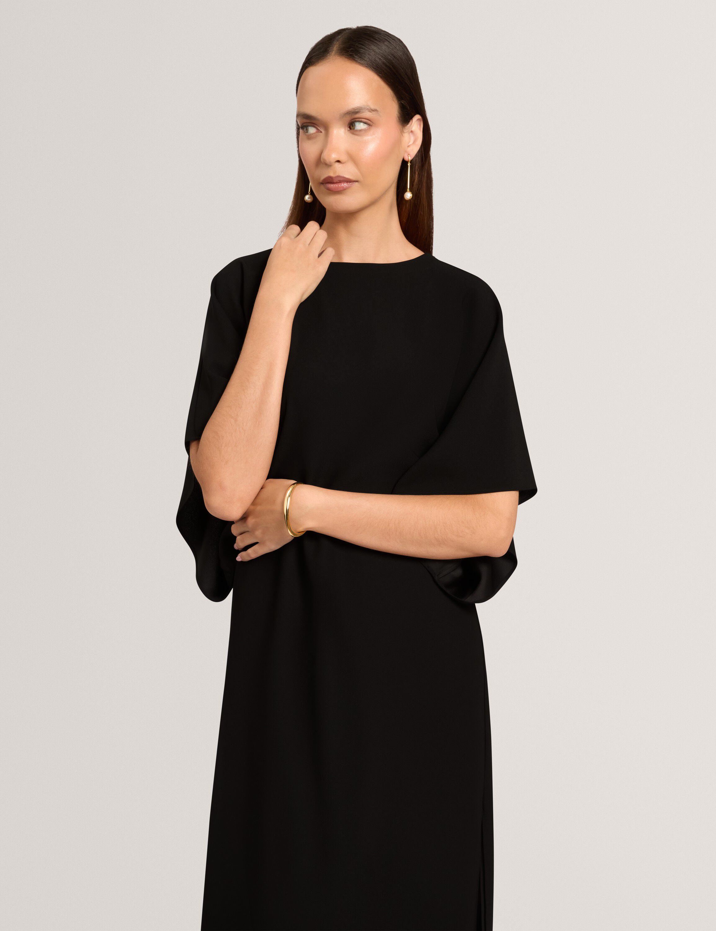 LANCHA Batwing Midi Dress With Lace