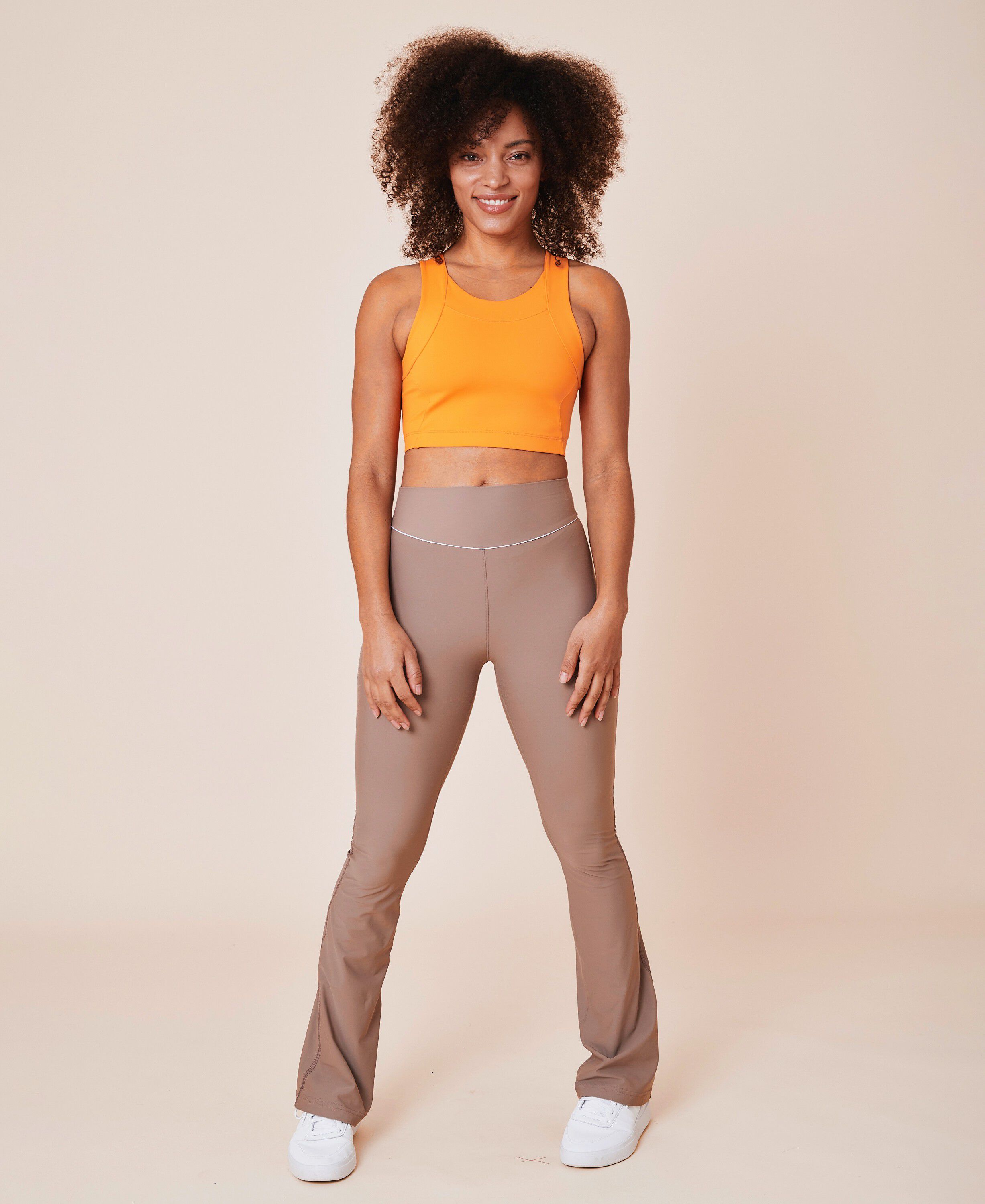Peak high-waist flared brushed leggings - Ocean