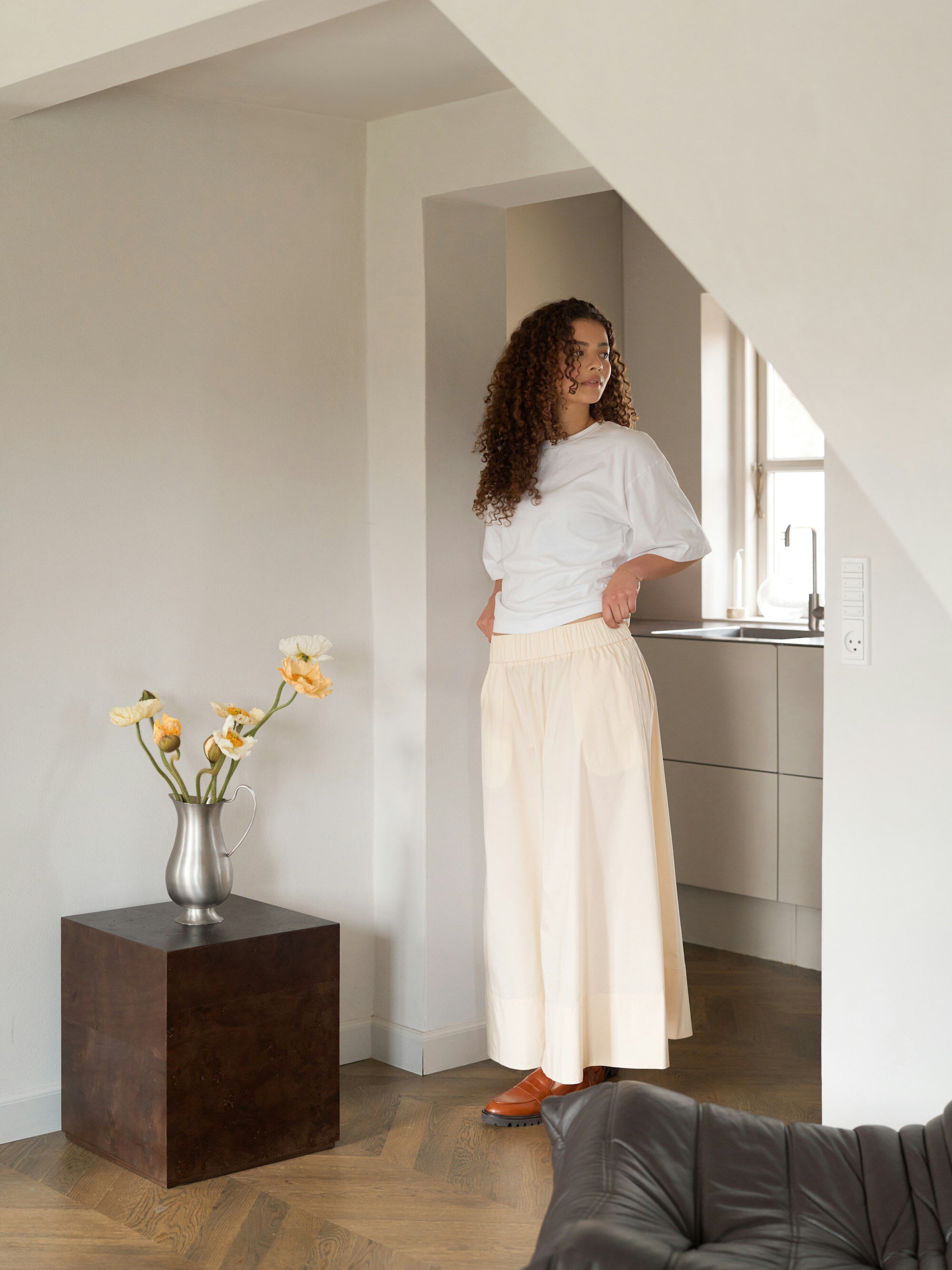 Yara Long Poplin Skirt