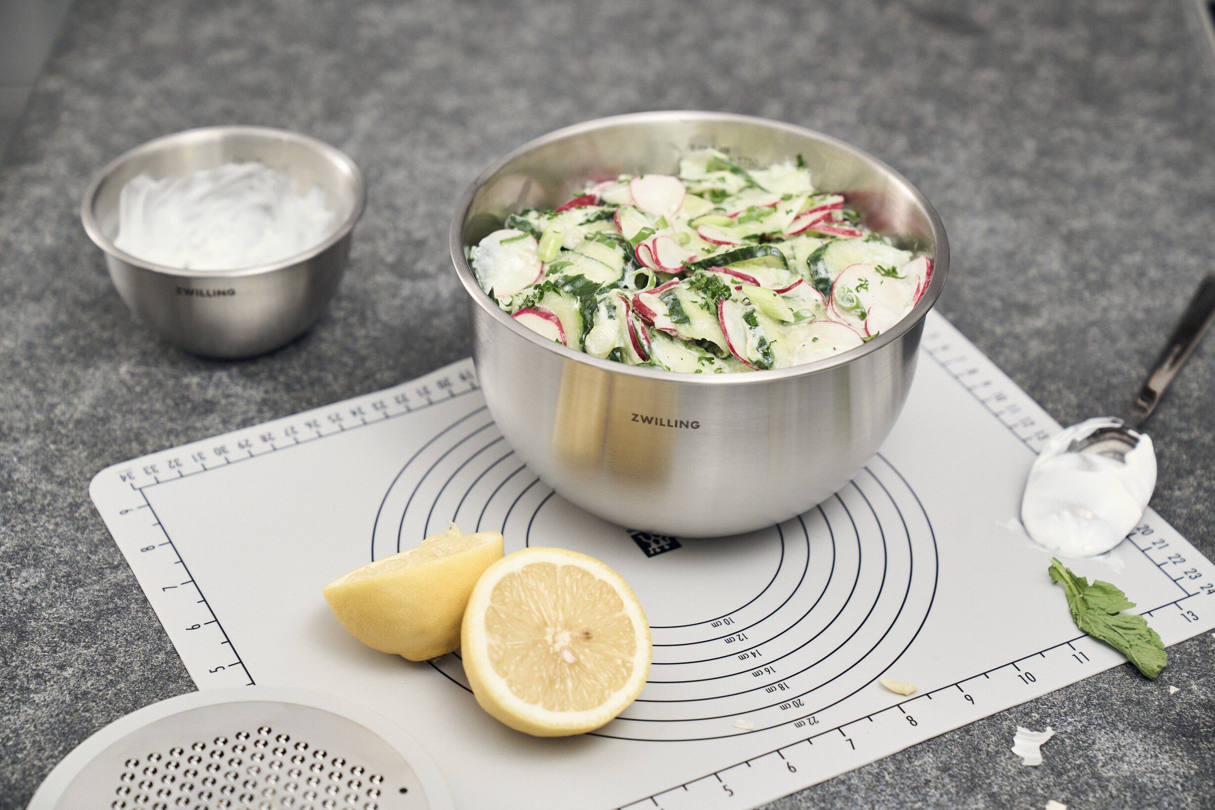 Fresh & Save BOWLS Vakuumsk&aring;l M / 19 cm, Rustfrit st&aring;l, S&oslash;lv