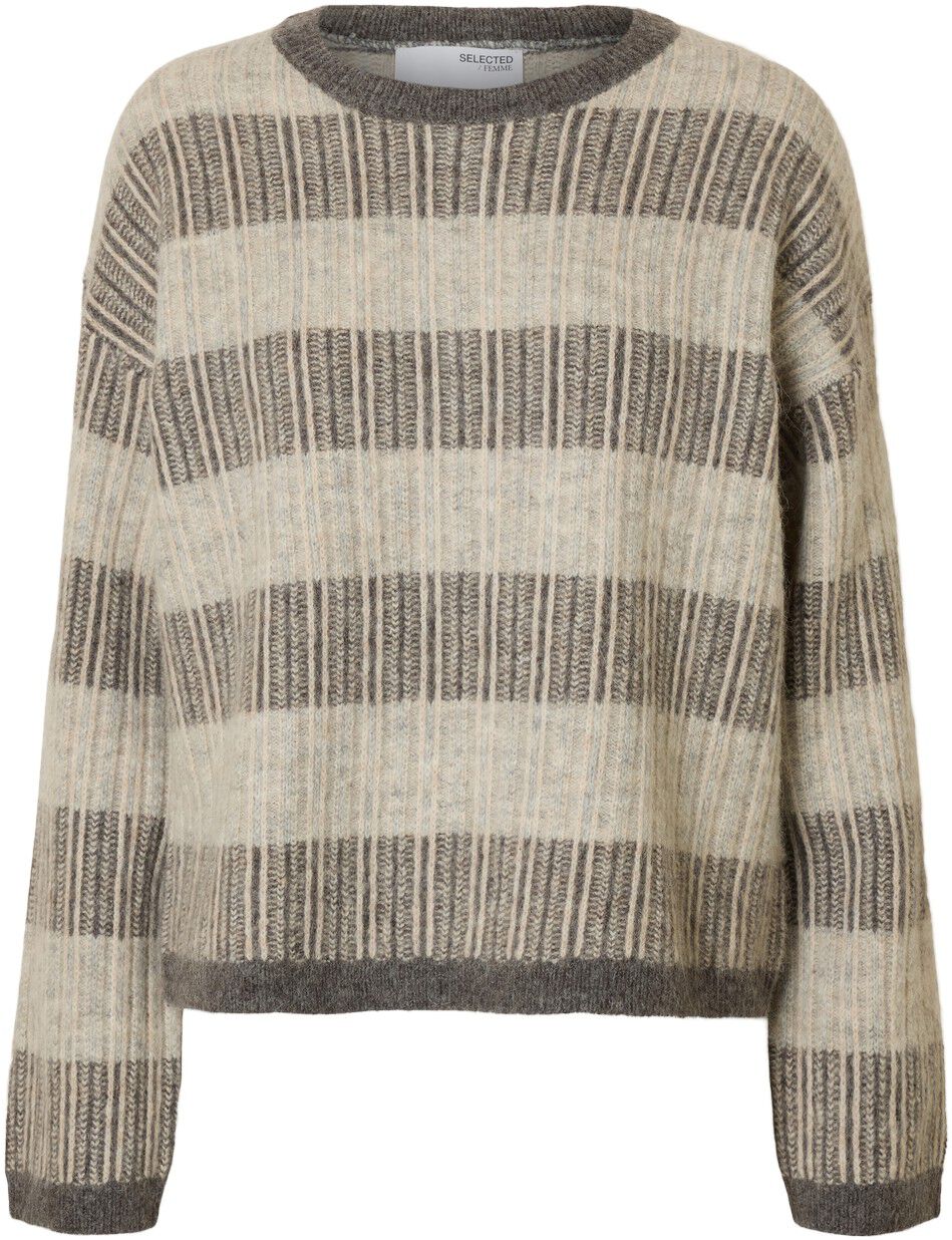 SLFALVA LS KNIT STRIPE O-NECK