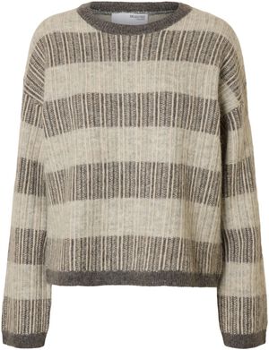 SLFALVA LS KNIT STRIPE O-NECK