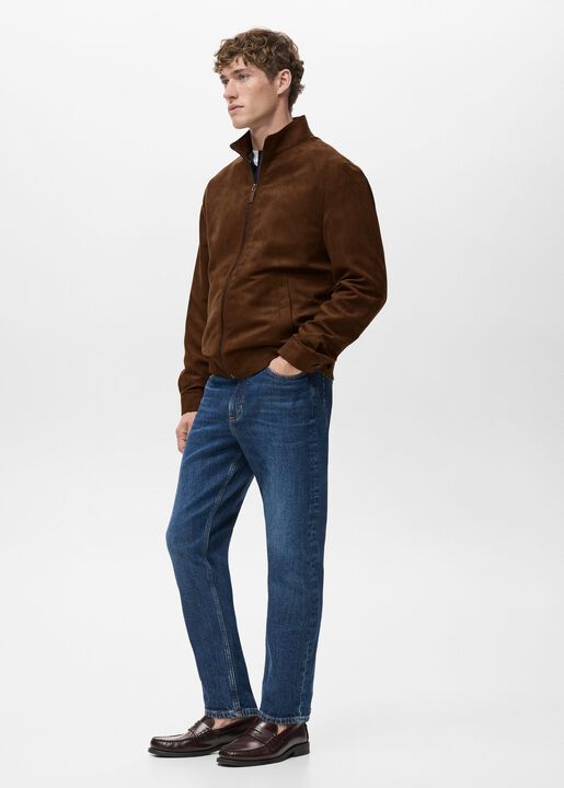 Suede leather-effect jacket