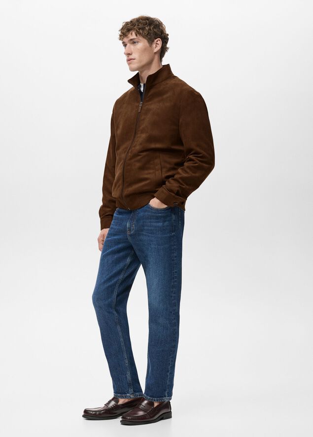 Suede leather-effect jacket