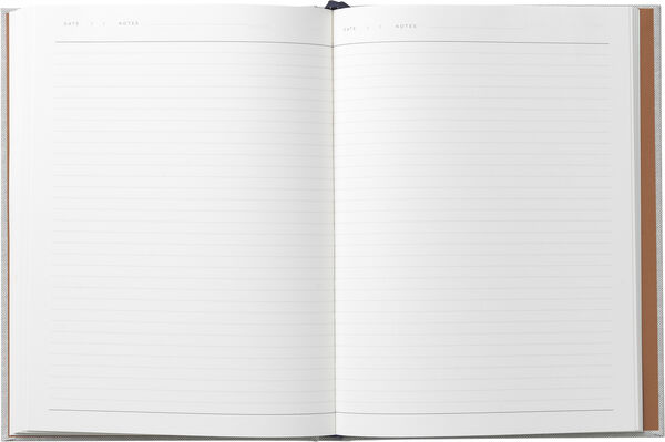 Business Notesbog med dagsplan og mødereferat, lys grå