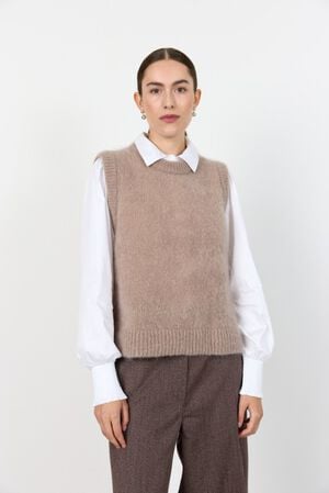 LR-NOREEN 5 Vest Lys brun