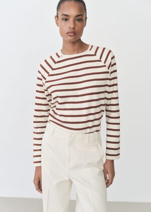 Striped round-neck sweatshirt