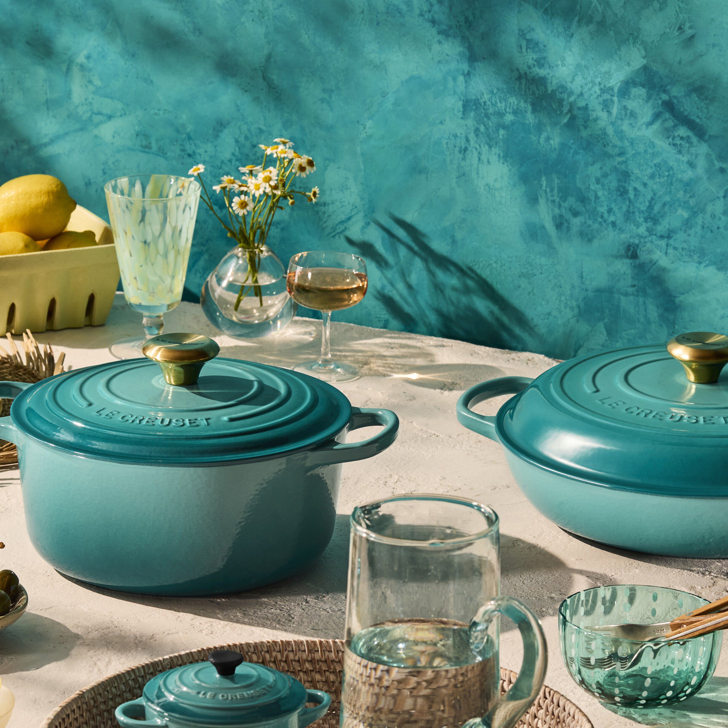 Le Creuset Signature st&oslash;bejern buffetgryde 30cm Bleu Riviera