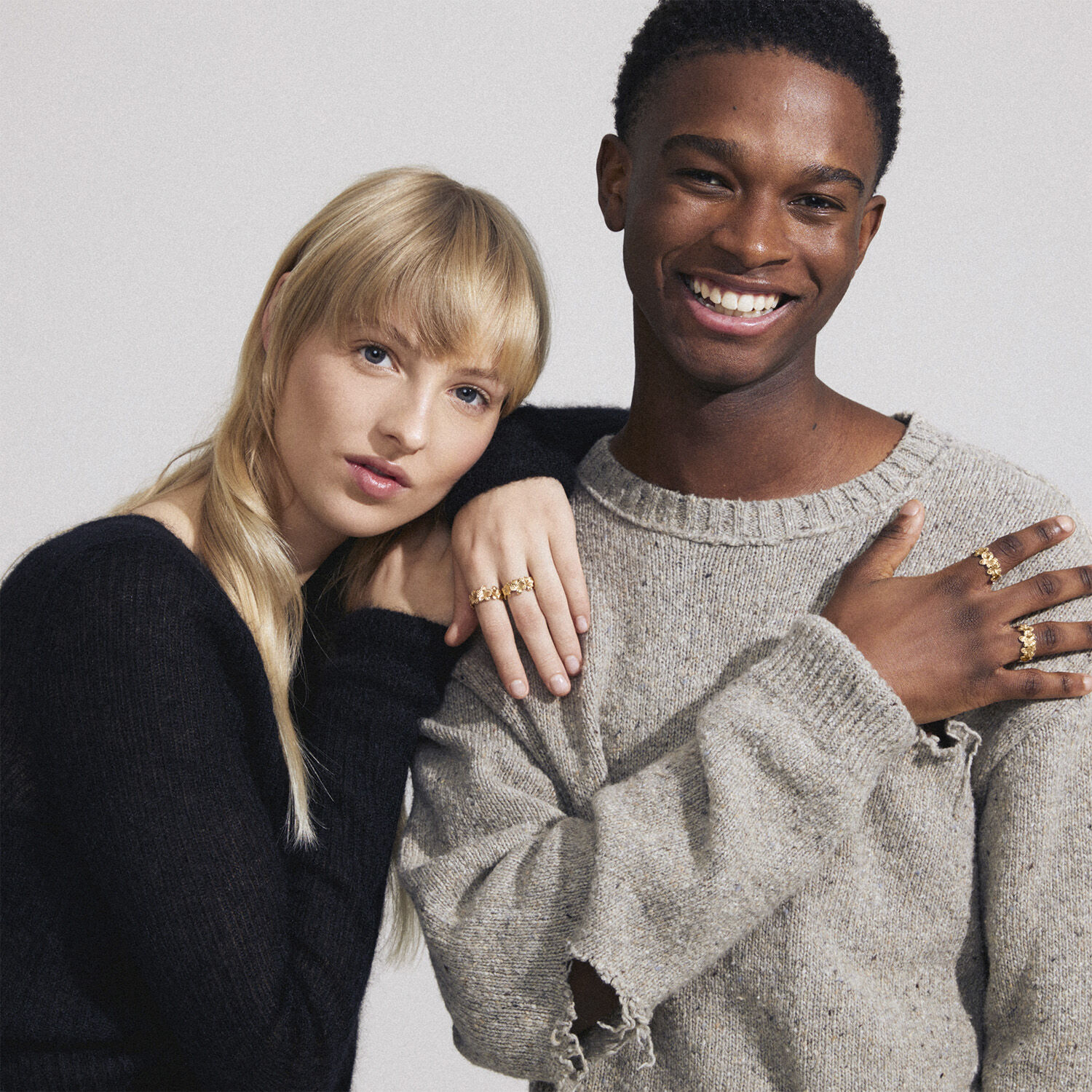 CHARMAINE recycled rings 2-in-1 set gold-plated