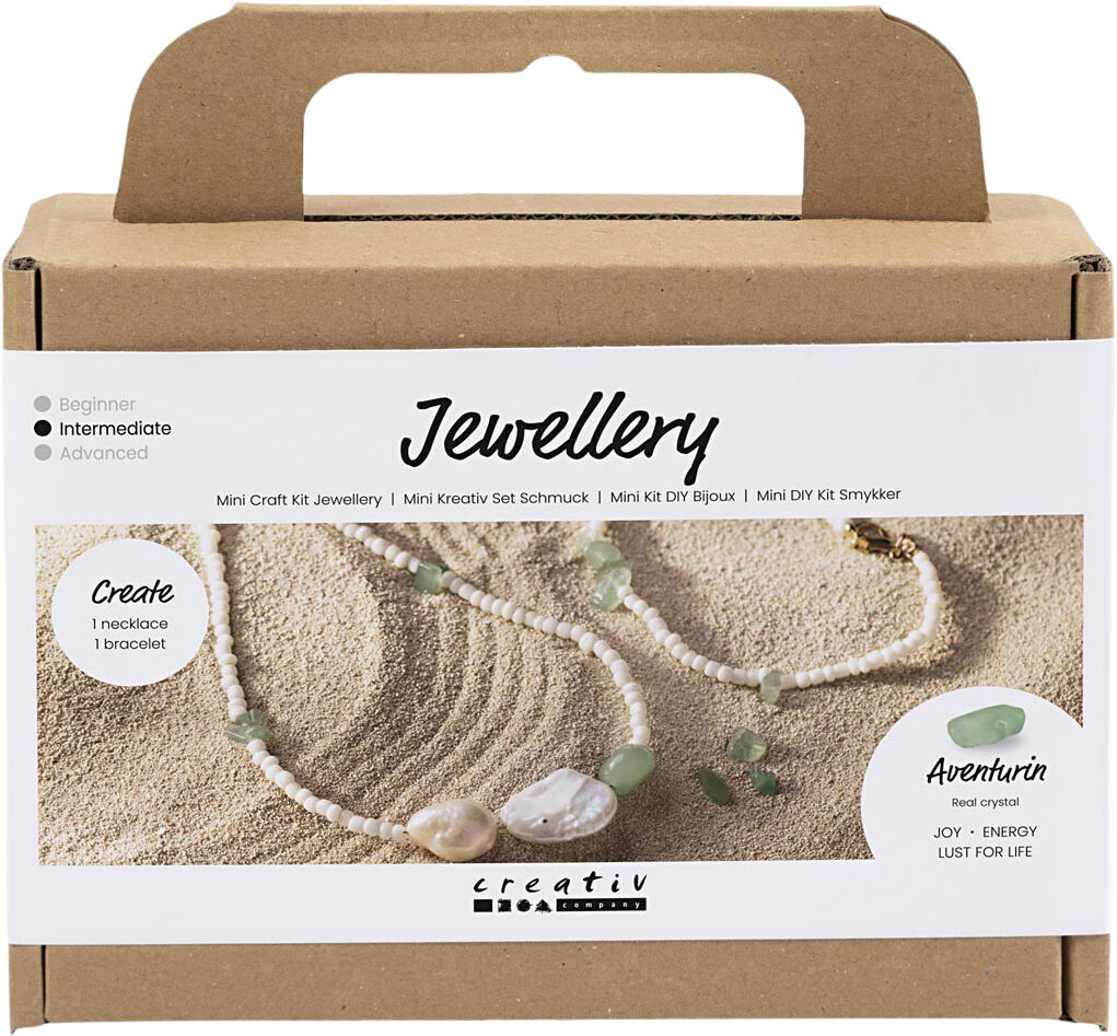 Mini DIY Kit Smykker, Aventurin, halsk&aelig;de og -armb&aring;nd