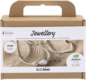 Mini DIY Kit Smykker, Aventurin, halskæde og -armbånd