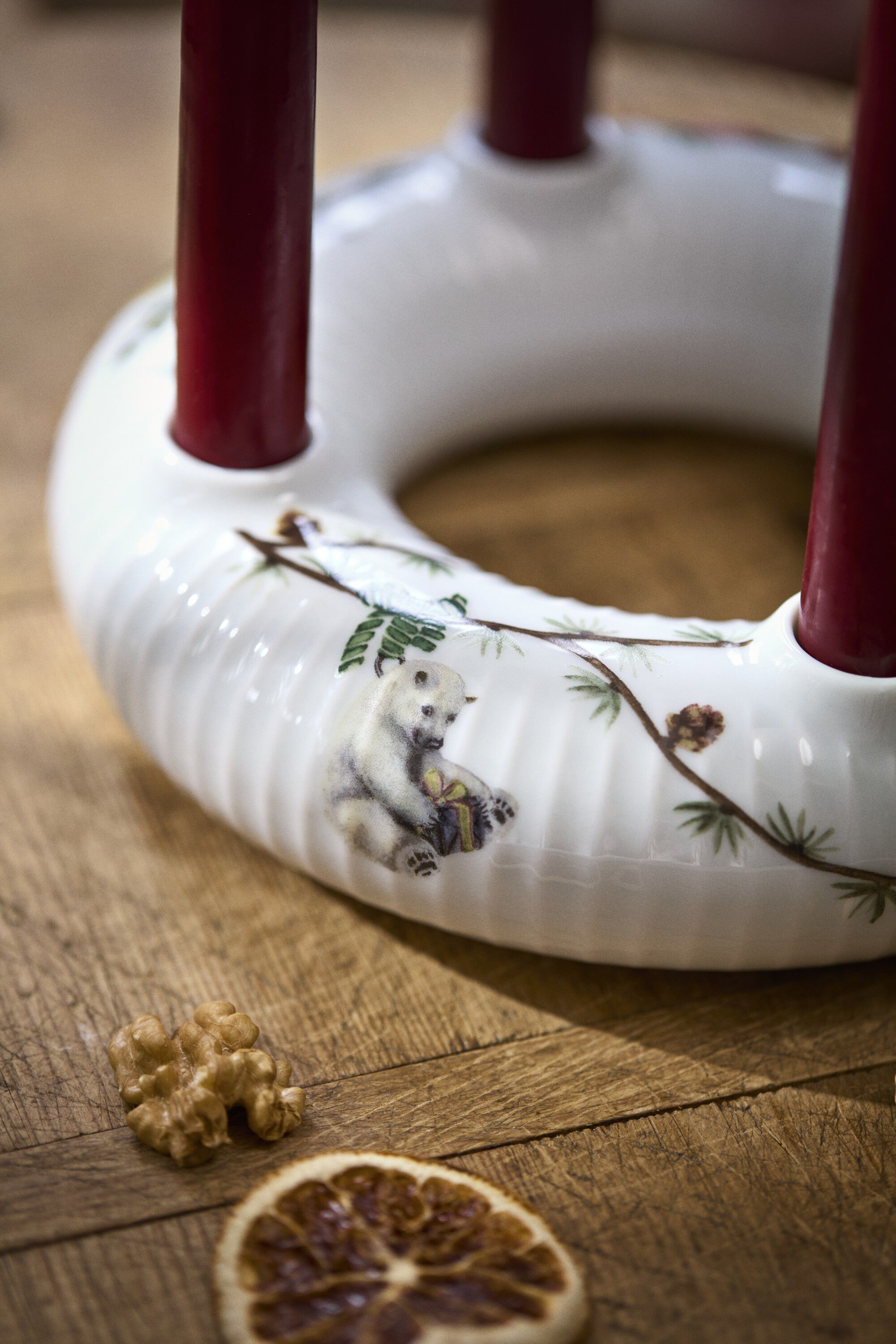 Hammersh&oslash;i Christmas Adventsstage &Oslash;21. 5 cm hvid m. deko