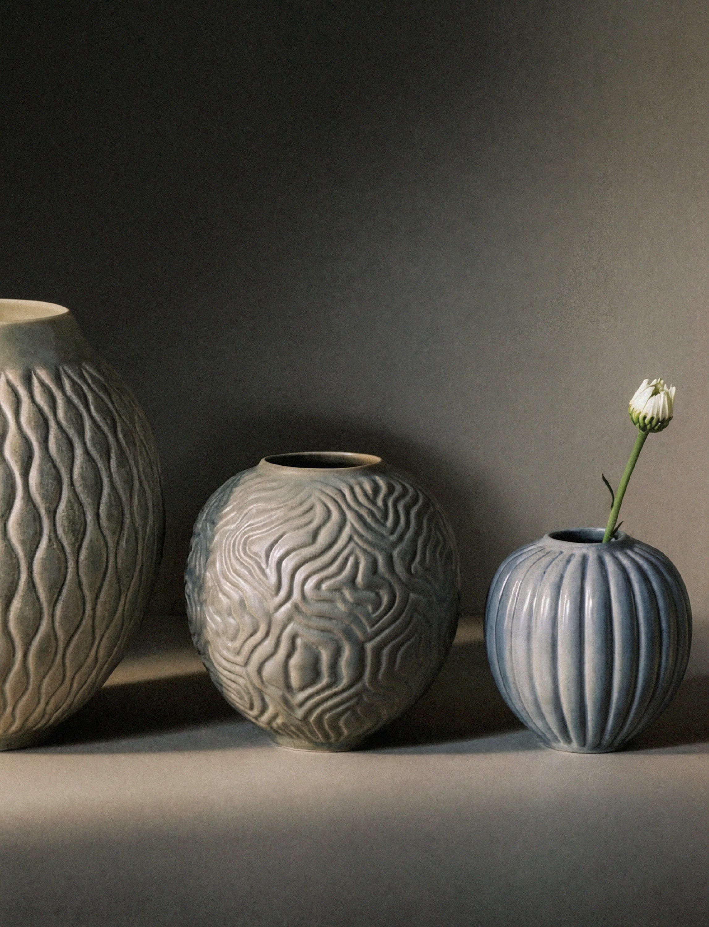 Solum vase H 15 cm sage