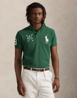 Custom Slim Fit Big Pony Mesh Polo Shirt