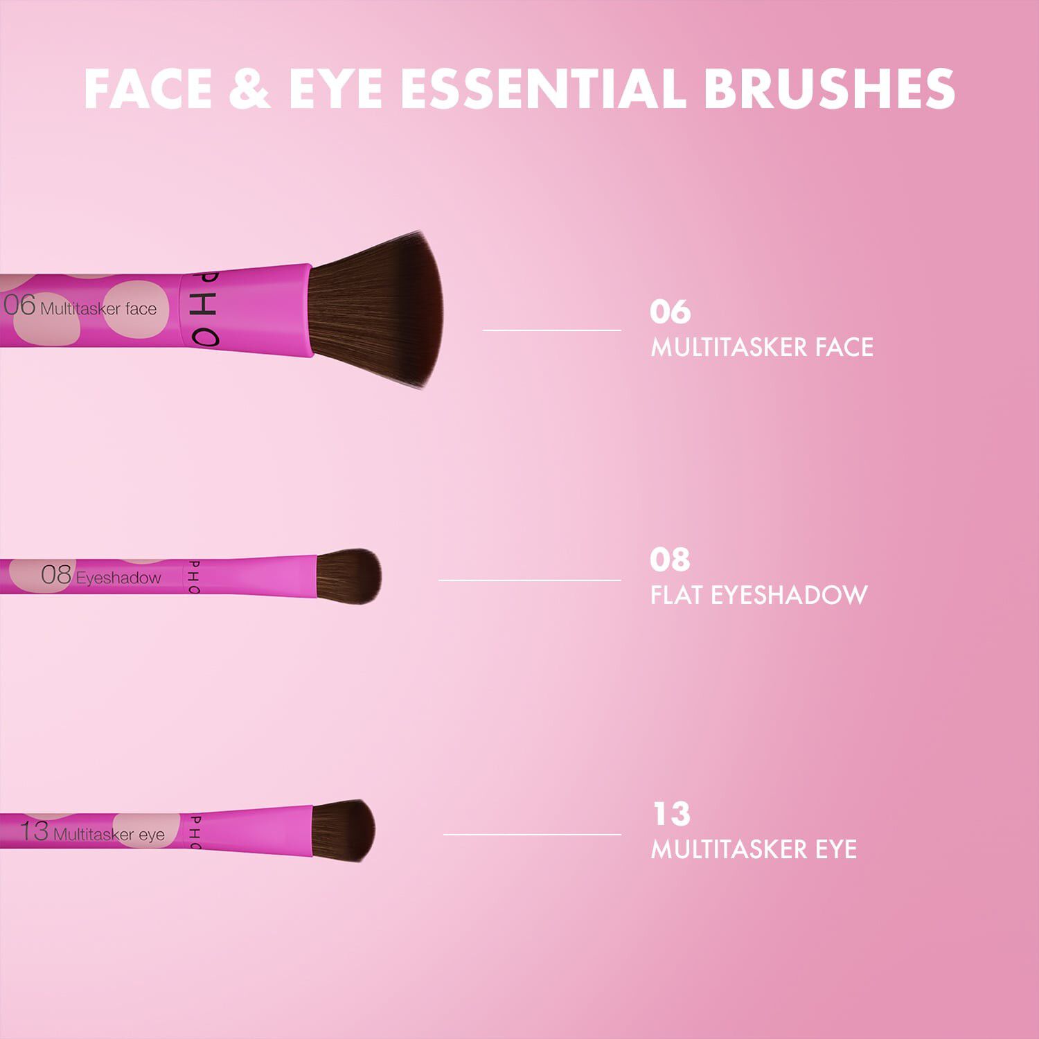 Kit de 3 mini pinceaux &agrave; emporter - 1 teintb&oslash;rste + 2 &oslash;jenb&oslash;rster