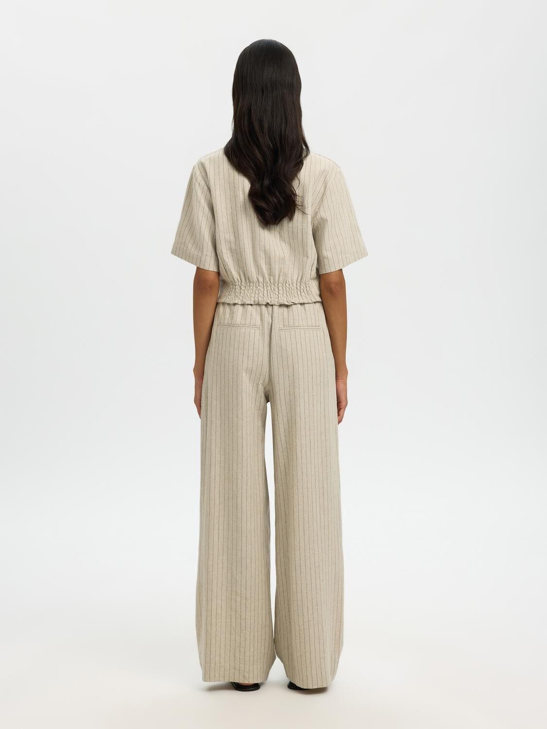 SLFMARIAM MW WIDE LINEN BLEND PANT