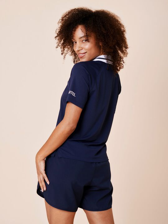 Power Play v-neck mesh tee - Ocean