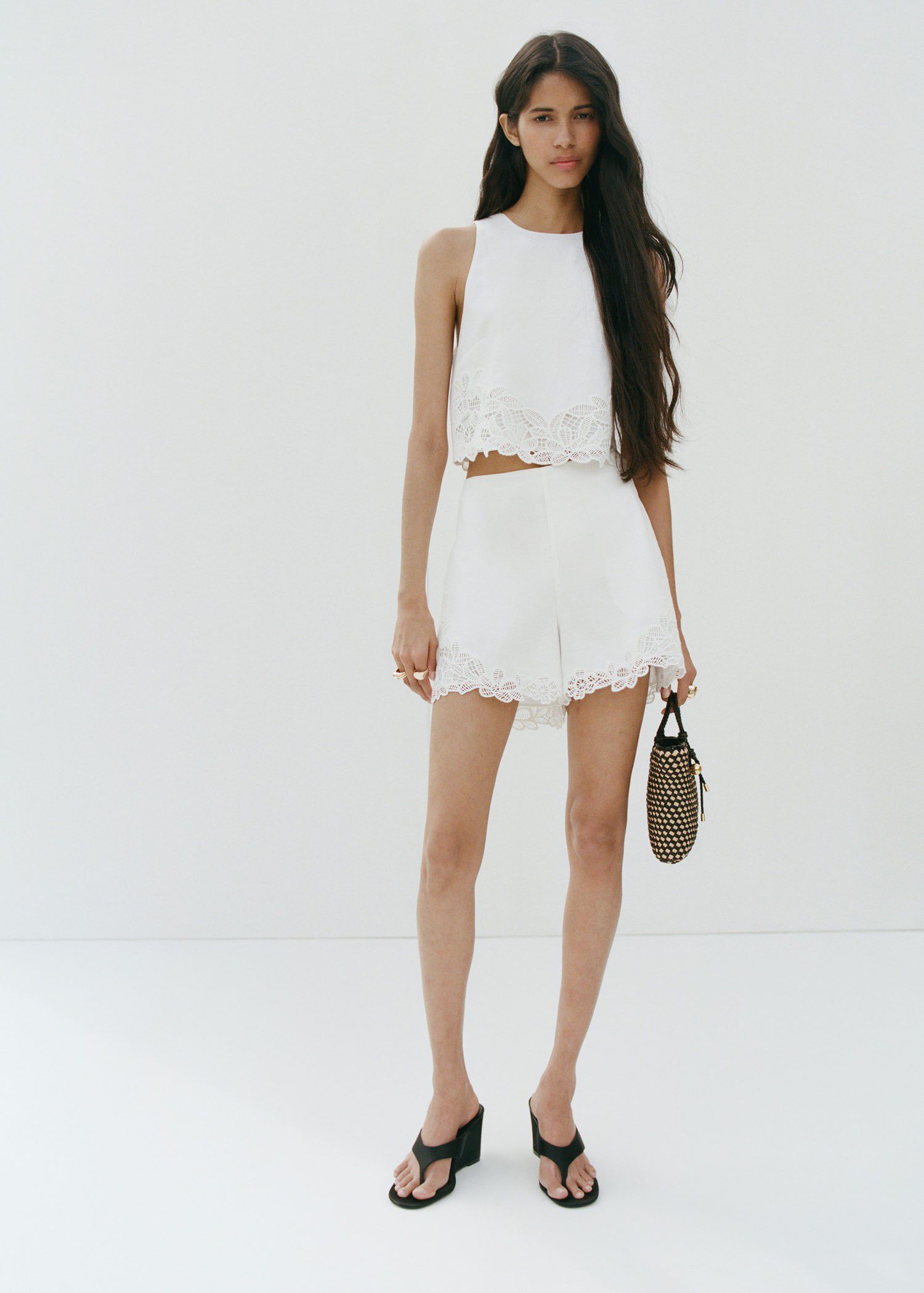 Embroidered broderie anglaise top
