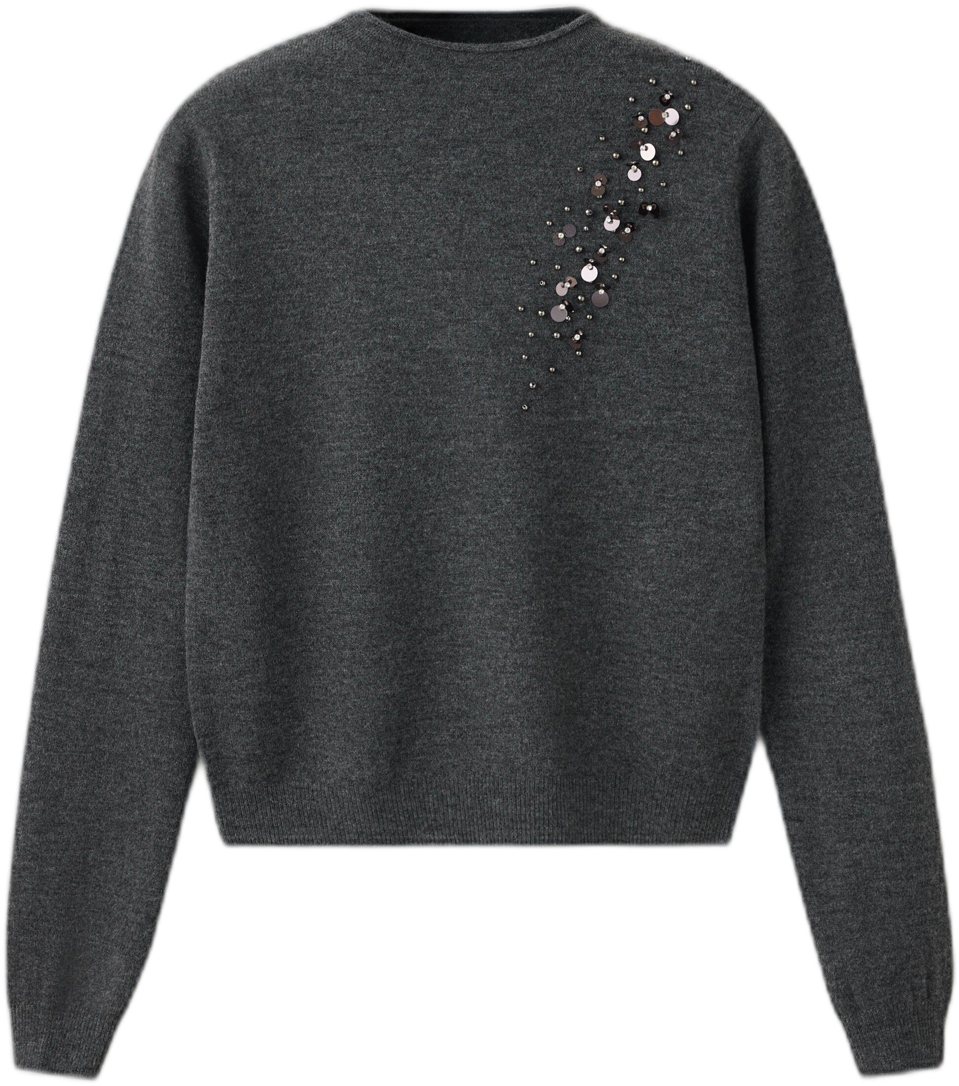 Beaded high-neck jumper