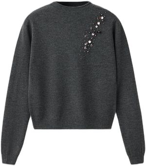 Beaded high-neck jumper