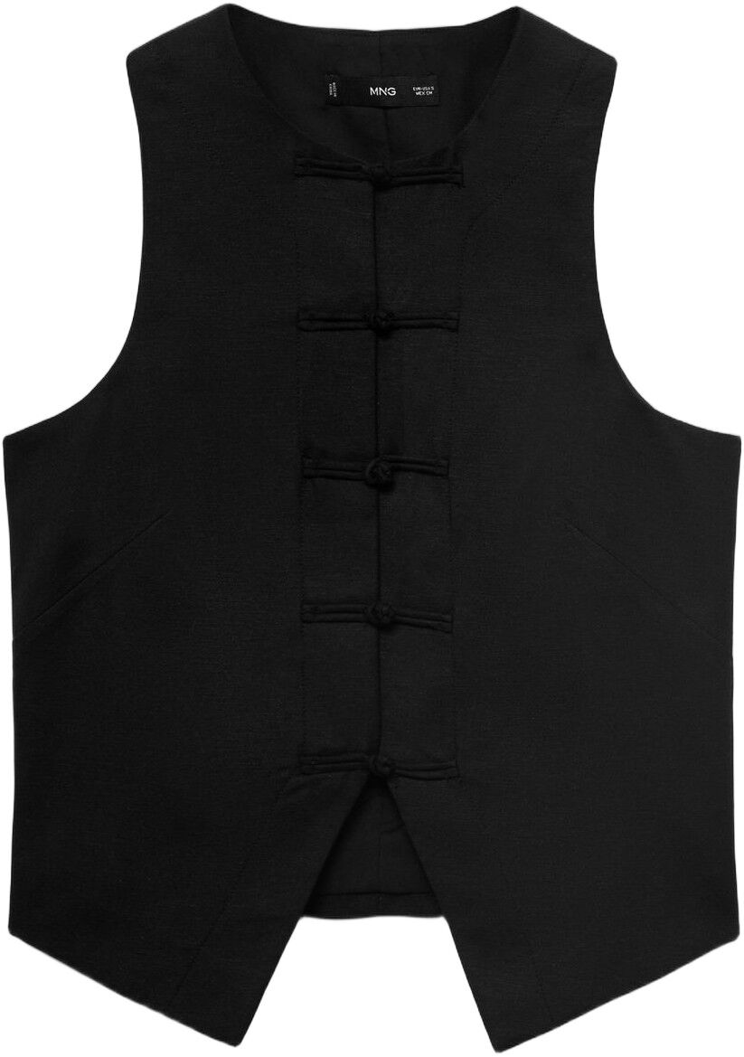 Linen blend suit vest