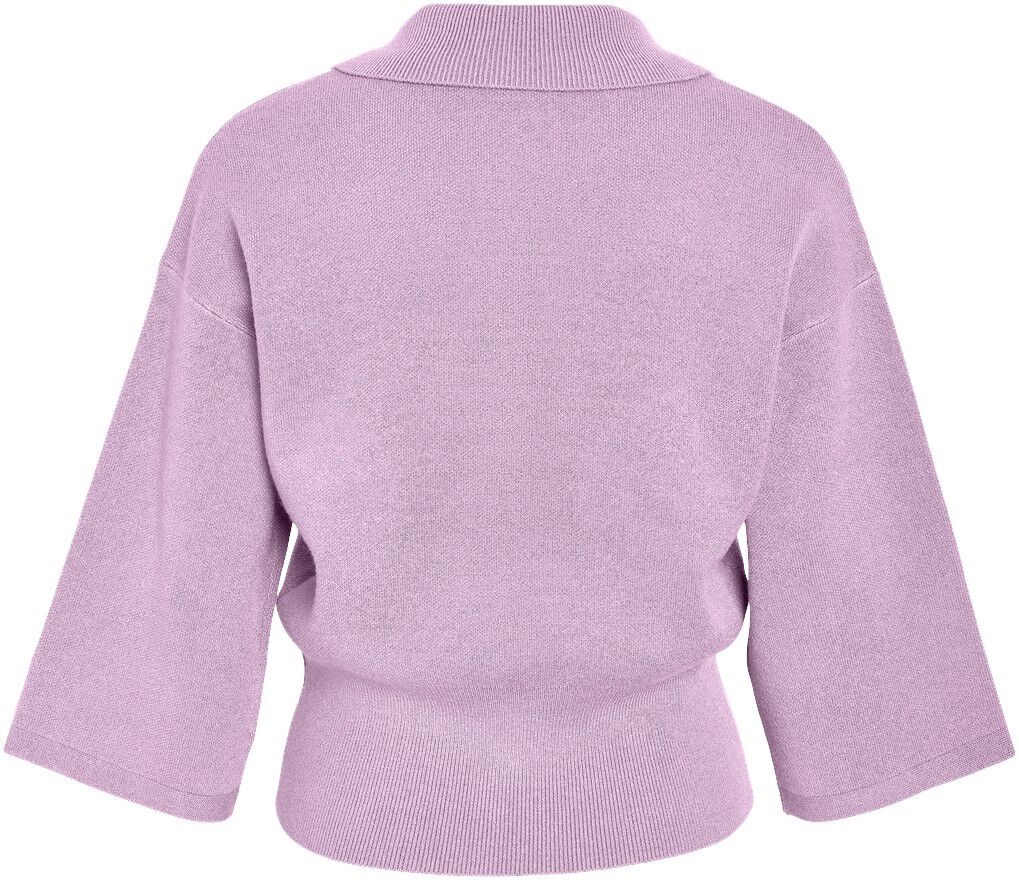 NMSHYLA 3/4 SLEEVE KNIT POLO CARDIG
