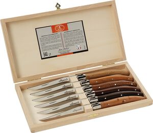 Knive træ mix 2,5mm, 6stk Laguiole