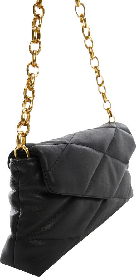 Quilted bag with chain handle