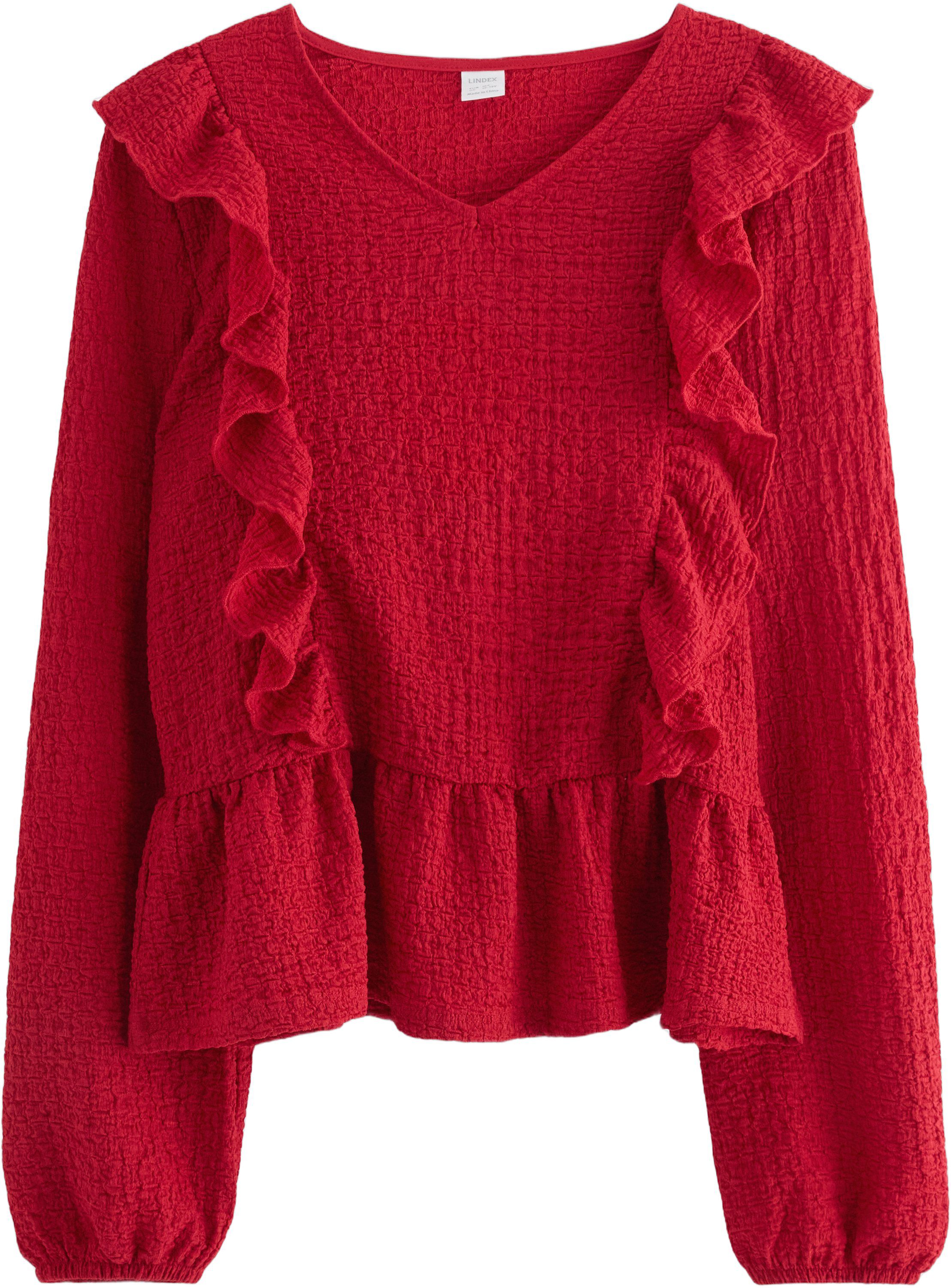 Top i jersey med tekstur, samt lang