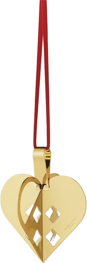 CC 2025 HOLIDAY ORNAMENT HEART 18KT GOLD PLATED BRASS