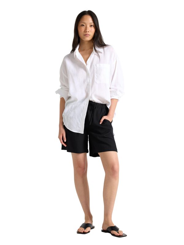 Shorts In Linen Blend With A Regula