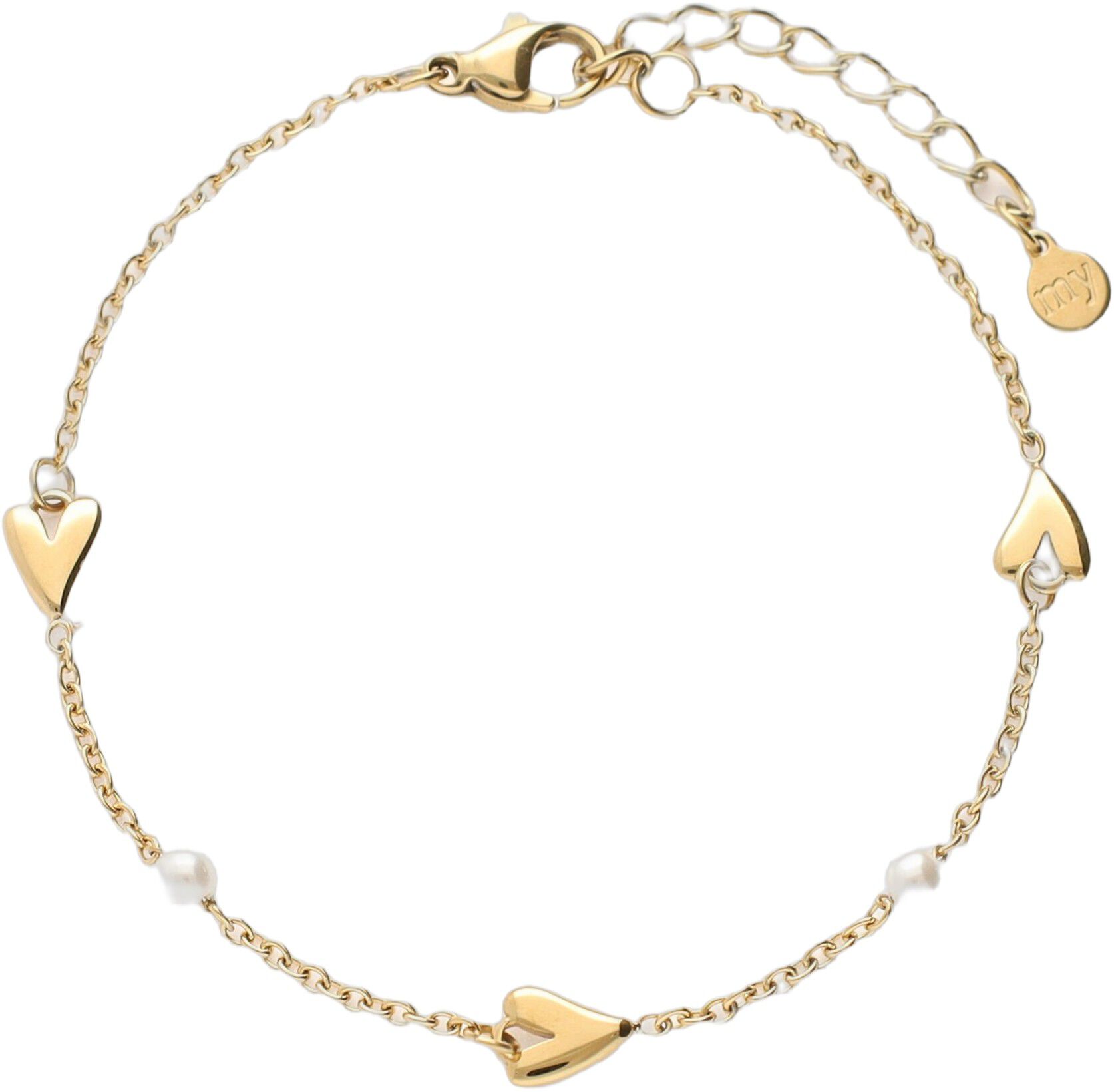 Bracelet hearts & pearls