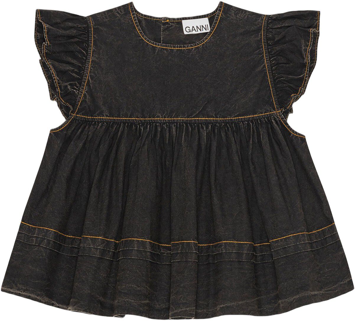 Garment Dyed Cotton Frill Sleeve To