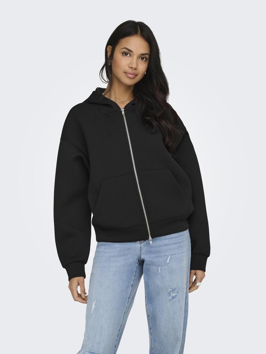 ONLNAOMI L/S TWO-WAY ZIP HOODIE CS