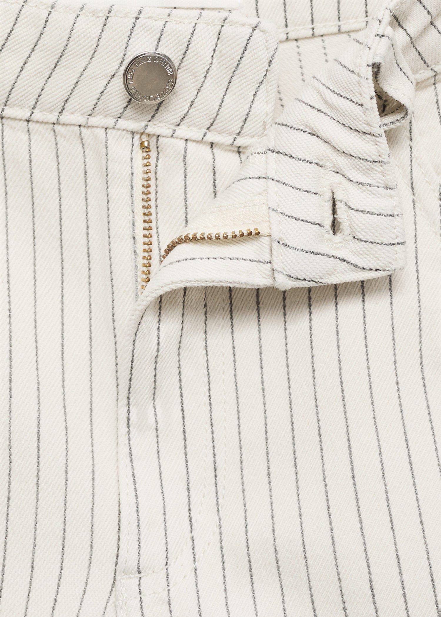 Striped denim shorts