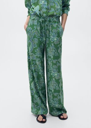 Paisley linen pants
