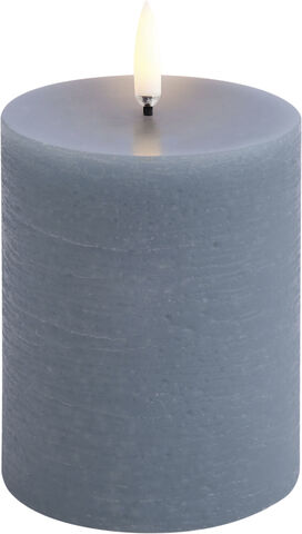 LED pillar candle, Hazy blue, Rustic, 7,8 x 10,1 cm 4/24