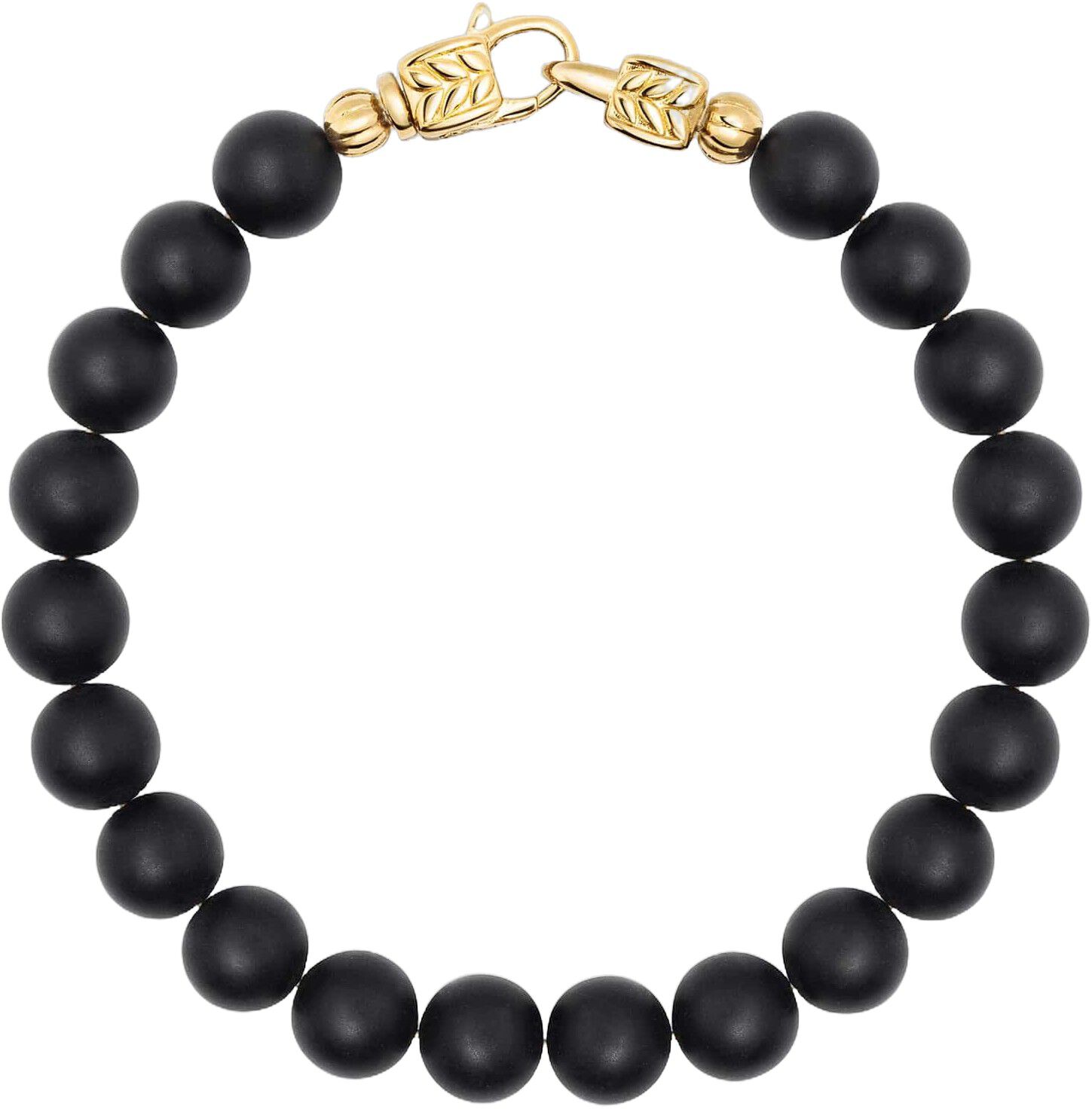 Black Onyx Healing Bracelet with Gold Lock