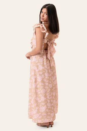 MelbaIC Dress - Beige Pink Blossom