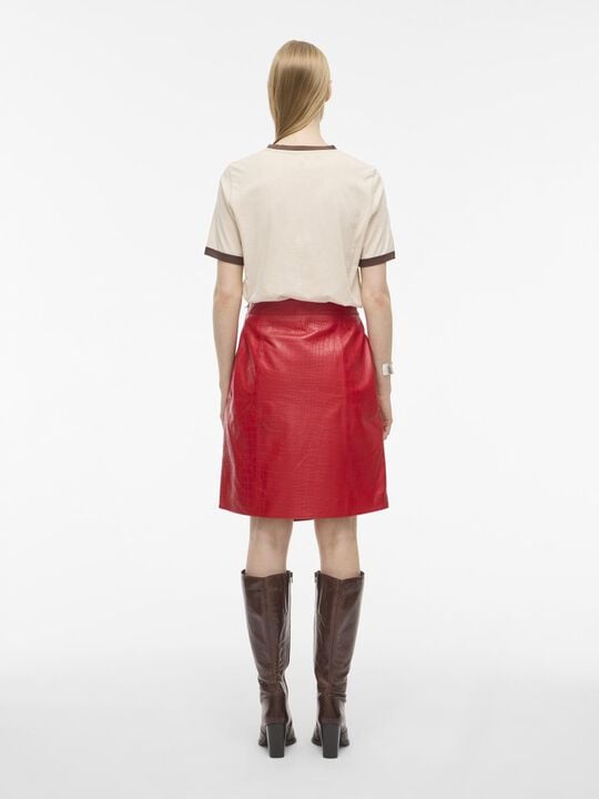ROUCAMELY HW LEATHER SKIRT
