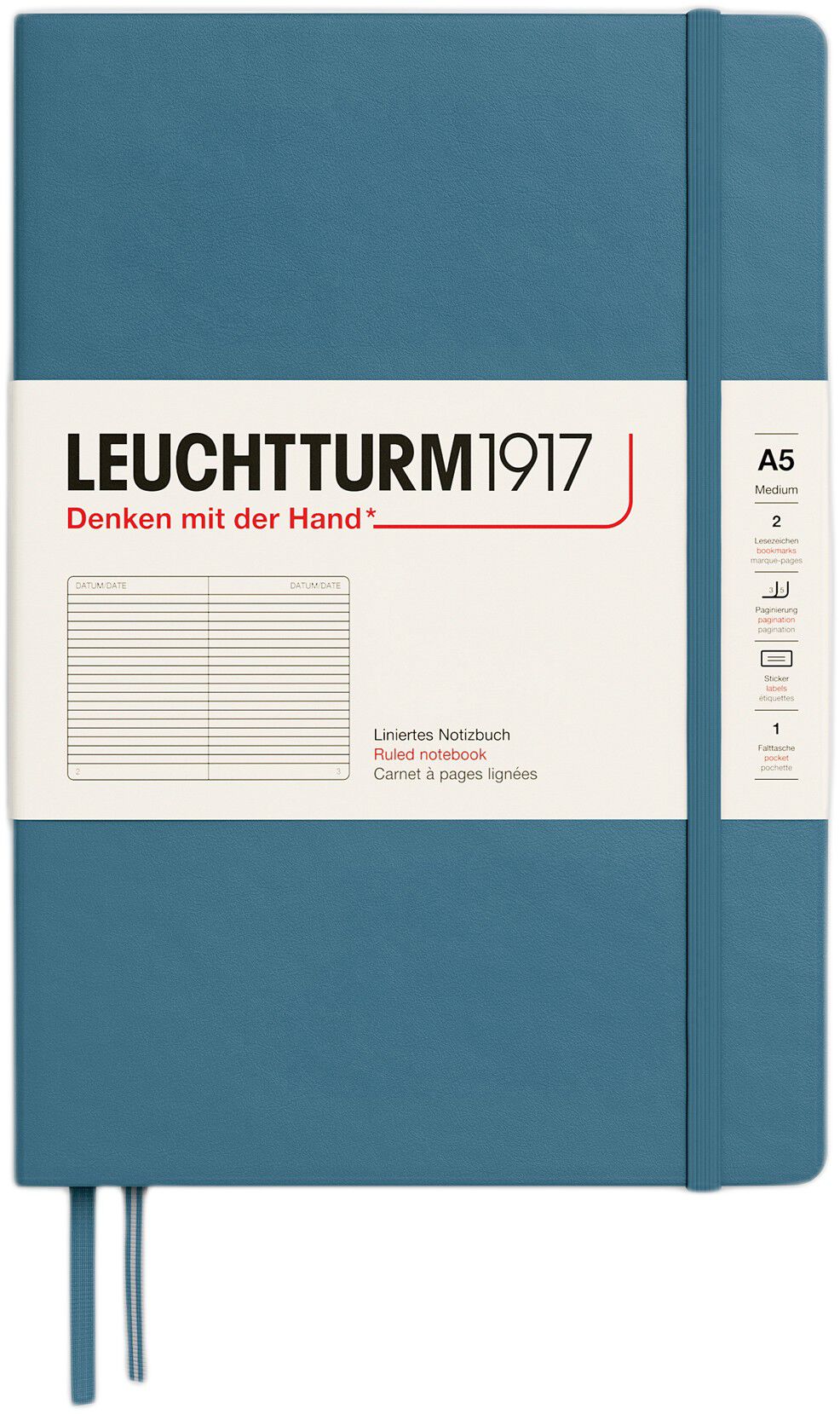 LT1917 notesbog HC L 249s A5/Medium Stone Blue 363335