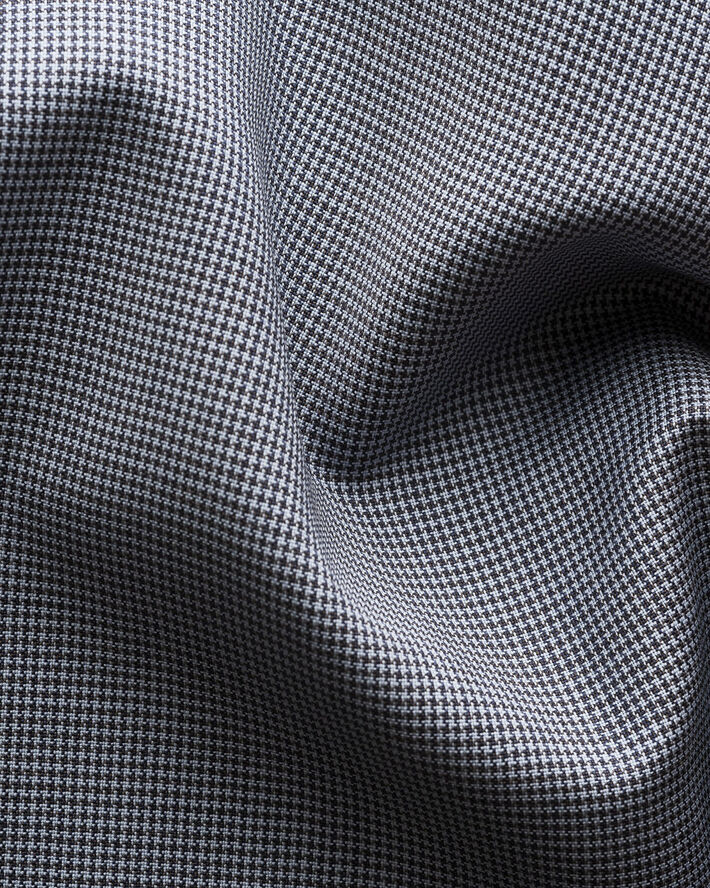 Contemporary Fit Brown Houndstoothmerino Wool Shirt