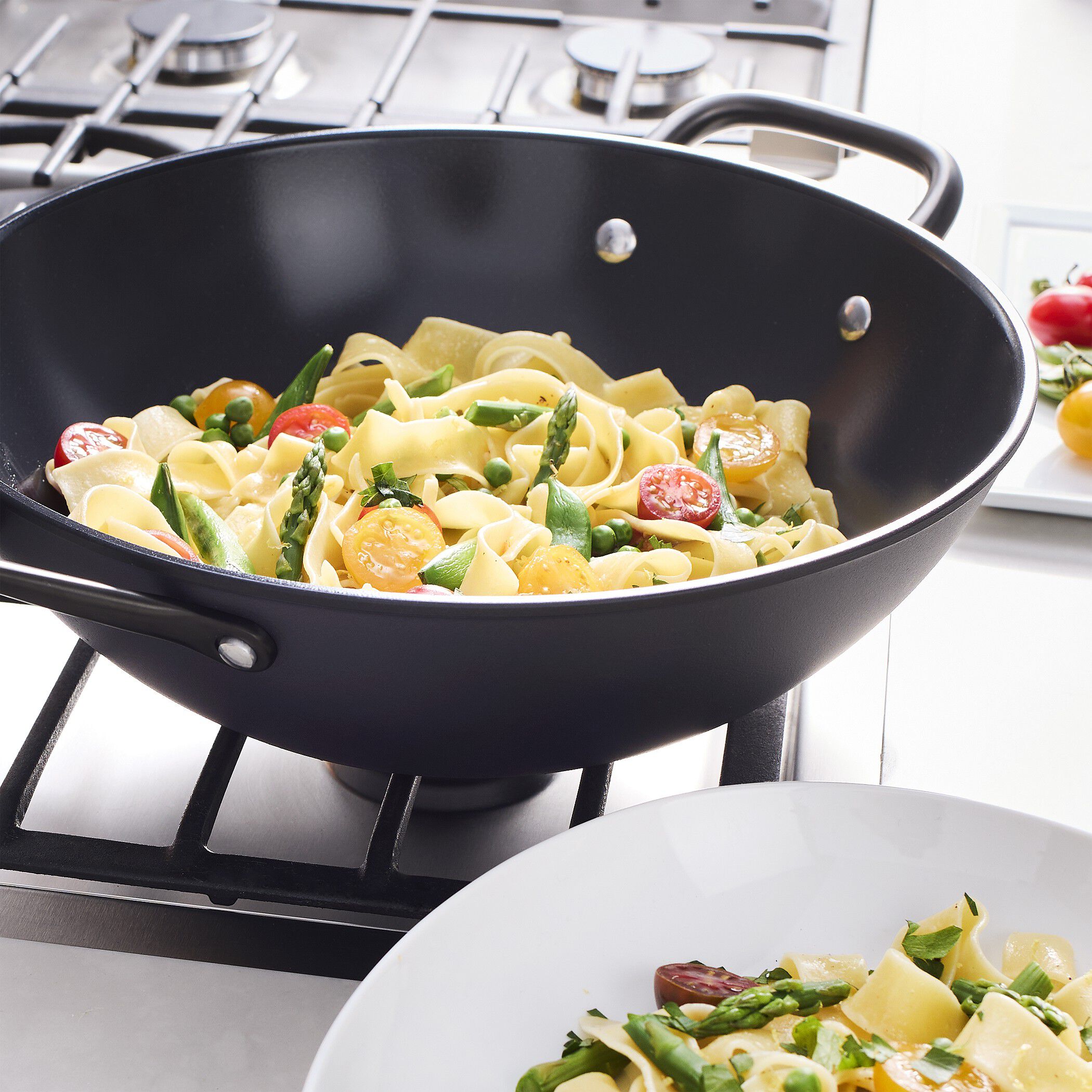 Milano, Wok Med glasl&aring;g 30 cm, Aluminium