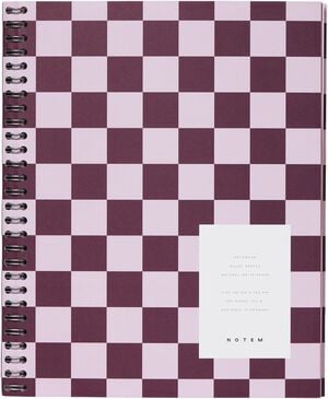 NELA notebook - Large, Bordeaux check