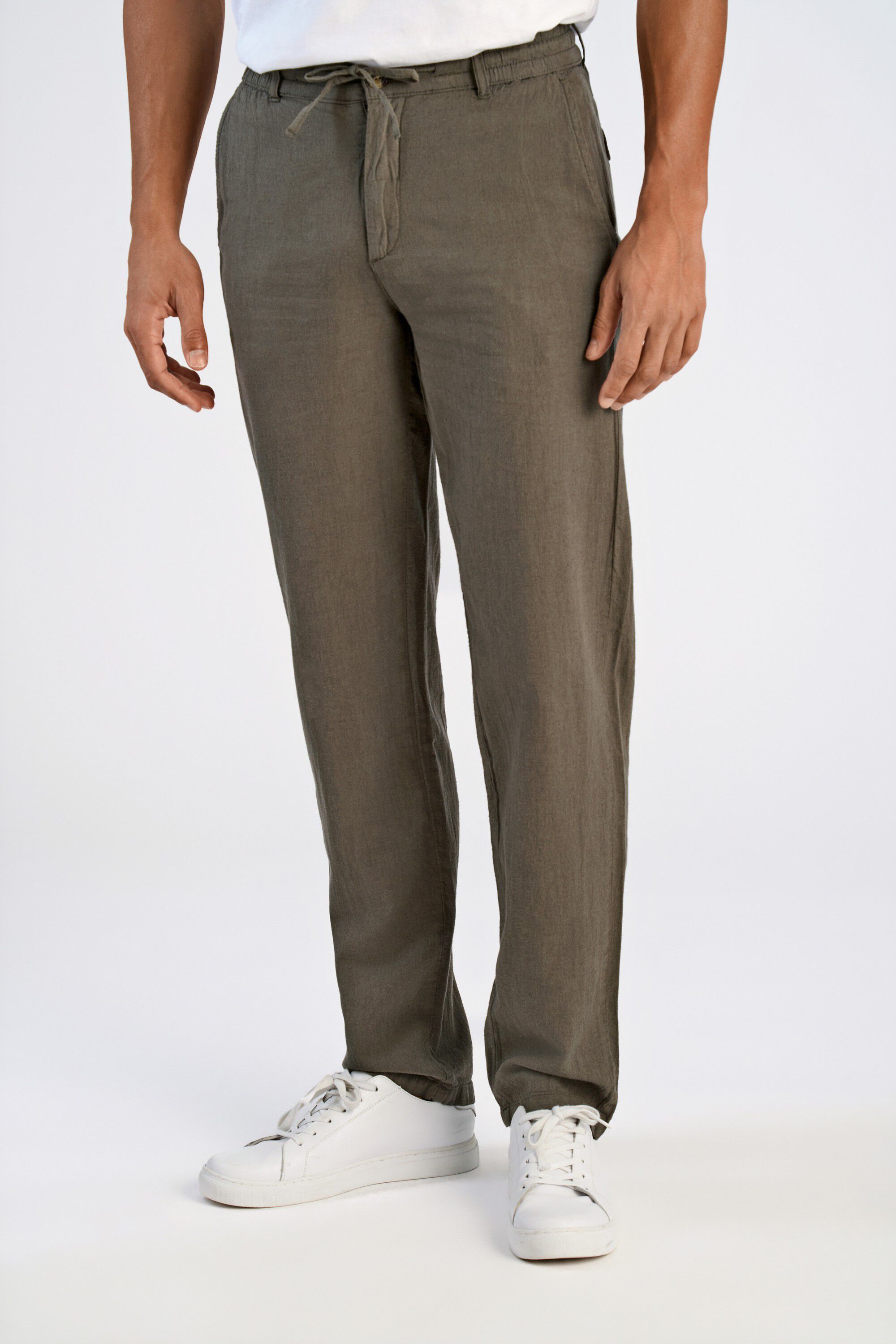 Linen blend herringbone pants
